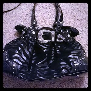 Black zebra purse